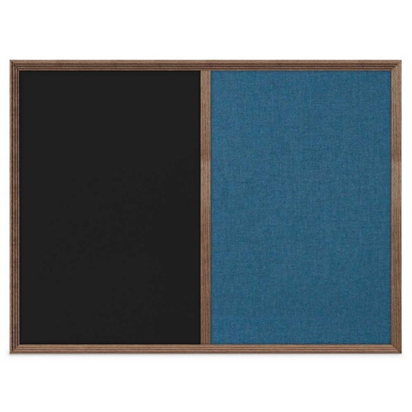 Enclosed Corkboard, 1 Door, 72"x36", 4" Fra, UV3425-BLACK-DBURGU